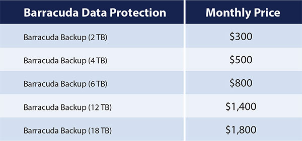 Barracuda Backup Pricing